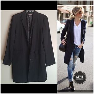 Minimalist Black Above Knee Coat